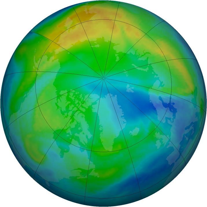 Arctic ozone map for 10 November 1998
